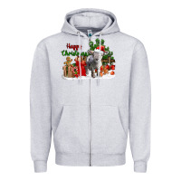 Heather Grey happy christmas southdown baby sheep Zipper Hoodie - LillyAllenDesigns