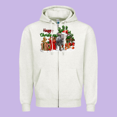 Happy Christmas Southdown Baby Sheep Zipper Hoodie Designed By Lillyallendesigns