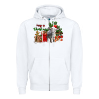 White happy christmas southdown baby sheep Zipper Hoodie - LillyAllenDesigns