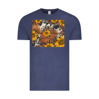 Vintage Denim sunflowers cowhide leopard mousepad Vintage Tee - Jasminsmagicworld