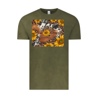 Vintage Olive sunflowers cowhide leopard mousepad Vintage Tee - Jasminsmagicworld