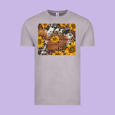 Sunflowers Cowhide Leopard Mousepad Vintage Tee Designed By Jasminsmagicworld