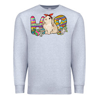 Heather Grey Hop rabbit Premium Sweatshirt - NancyCooperArtShop