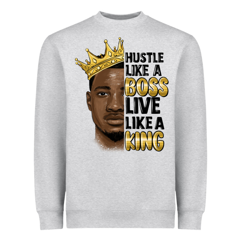 Hustle Like A Boss Live Like A King Malia Heavyweight Sweatshirt by MaliasSmallBusiness | Teevron