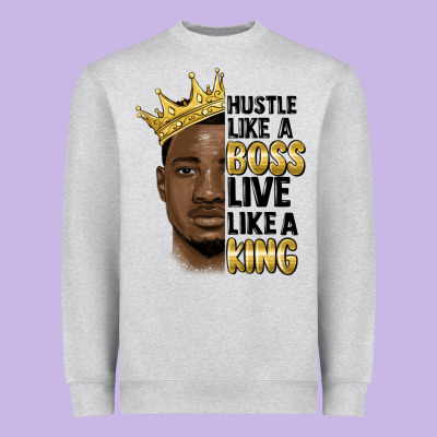 Hustle Like A Boss Live Like A King Malia Heavyweight Sweatshirt Designed By Maliassmallbusiness