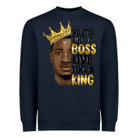 Navy hustle like a boss live like a king malia Heavyweight Sweatshirt - MaliasSmallBusiness