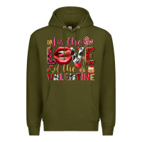 Army Green For the love of the Valentine Premium Hoodie - HowdyJamesFarm