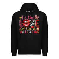 Black For the love of the Valentine Premium Hoodie - HowdyJamesFarm