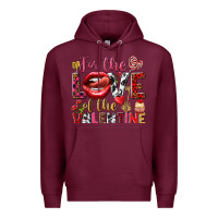 Burgundy For the love of the Valentine Premium Hoodie - HowdyJamesFarm