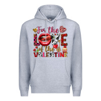 Heather Grey For the love of the Valentine Premium Hoodie - HowdyJamesFarm