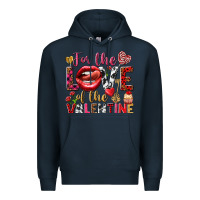 Navy For the love of the Valentine Premium Hoodie - HowdyJamesFarm