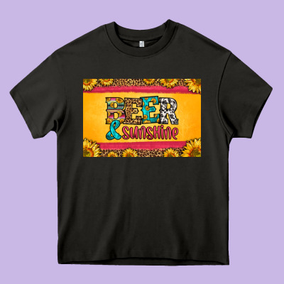 Beer And Sunshine Skinny Metal Can Holder Heavy Core Tee Designed By Hra Design Shop