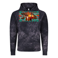 Cloud Black texas and map with longhorn serape gemstone licanse plate Vintage Hoodie - Artiststas