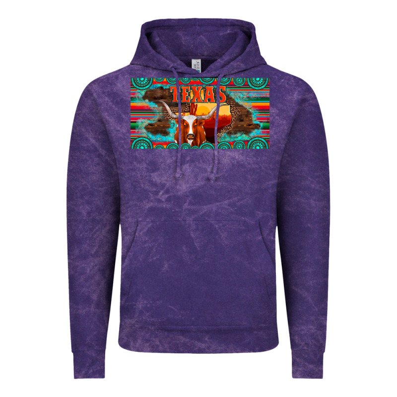 Texas And Map With Longhorn Serape Gemstone Licanse Plate Vintage Hoodie by Artiststas | Teevron