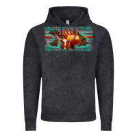 Vintage Black texas and map with longhorn serape gemstone licanse plate Vintage Hoodie - Artiststas