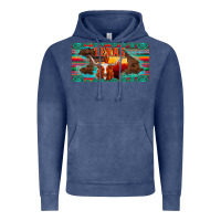 Vintage Denim texas and map with longhorn serape gemstone licanse plate Vintage Hoodie - Artiststas