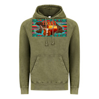 Vintage Olive texas and map with longhorn serape gemstone licanse plate Vintage Hoodie - Artiststas