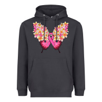 Smoke Pink ribbon Breast Cancer butterfly Heavyweight Hoodie - NancyCooperArtShop