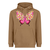 Toasted Coconut Pink ribbon Breast Cancer butterfly Heavyweight Hoodie - NancyCooperArtShop