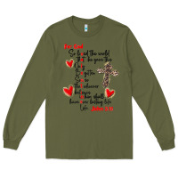 Army Green for god so loved the world Long Sleeve Tee - MaliasSmallBusiness