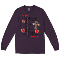 Plum for god so loved the world Long Sleeve Tee - MaliasSmallBusiness