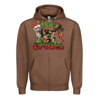 Chestnut maine coon cat merry christmas Zipper Hoodie - LillyAllenDesigns