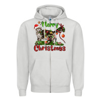Dove Grey maine coon cat merry christmas Zipper Hoodie - LillyAllenDesigns