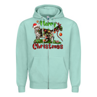 Seafoam maine coon cat merry christmas Zipper Hoodie - LillyAllenDesigns