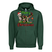 Sports Green maine coon cat merry christmas Zipper Hoodie - LillyAllenDesigns