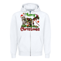 White maine coon cat merry christmas Zipper Hoodie - LillyAllenDesigns
