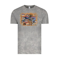 Cloud Rock aztec leopard cowhide wood western background Vintage Tee - AdoDesignShop