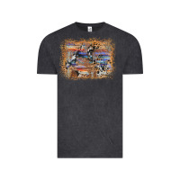 Vintage Black aztec leopard cowhide wood western background Vintage Tee - AdoDesignShop