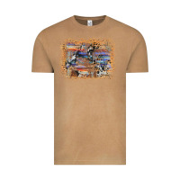 Vintage Camel aztec leopard cowhide wood western background Vintage Tee - AdoDesignShop