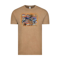 Vintage Coffee aztec leopard cowhide wood western background Vintage Tee - AdoDesignShop