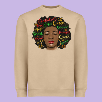Afro Diva Heavyweight Sweatshirt Designed By Maliassmallbusiness