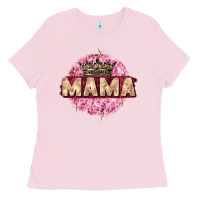 Bubblegum Pink mama with round leopard Ladies Tee - Zillion Design Studio