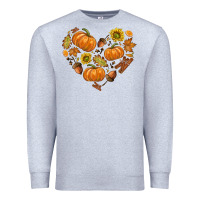 Heather Grey Fall Heart Premium Sweatshirt - texasbilliewilder