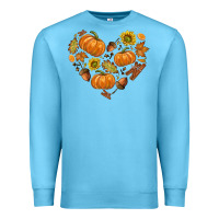 Ocean Blue Fall Heart Premium Sweatshirt - texasbilliewilder