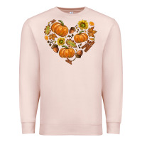 Pale Pink Fall Heart Premium Sweatshirt - texasbilliewilder