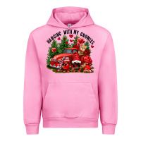 Fuchsia Pink Valentine's Day hanging with my gnomies Urban Hoodie - FaDigitalArtStudio