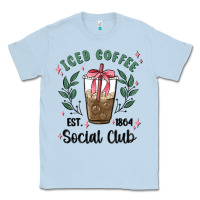 Dusty Blue iced coffee social club Classic Tee - MaliasSmallBusiness