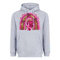 Heather Grey breast cancer rainbow Heavyweight Hoodie - NancyCooperArtShop