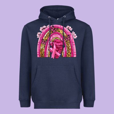 Breast Cancer Rainbow Heavyweight Hoodie Designed By Nancycooperartshop