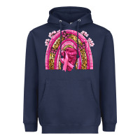 Navy breast cancer rainbow Heavyweight Hoodie - NancyCooperArtShop