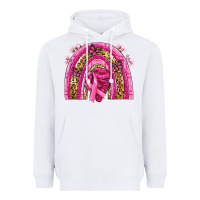 White breast cancer rainbow Heavyweight Hoodie - NancyCooperArtShop