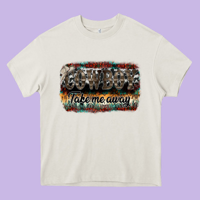 Cowboy Take Me Away Heavy Core Tee Designed By Sublimationcraftshop