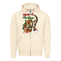 Sandshell merry christmas brachiosaurus Zipper Hoodie - LillyAllenDesigns
