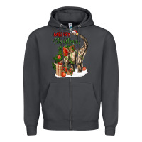 Smoke merry christmas brachiosaurus Zipper Hoodie - LillyAllenDesigns