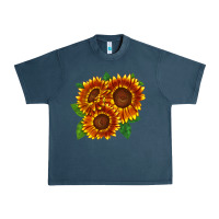 Midnight Navy tiger eyes sunflower Urban Heavy Tee - LillyAllenDesigns