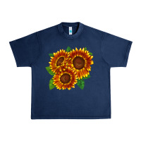 Navy tiger eyes sunflower Urban Heavy Tee - LillyAllenDesigns